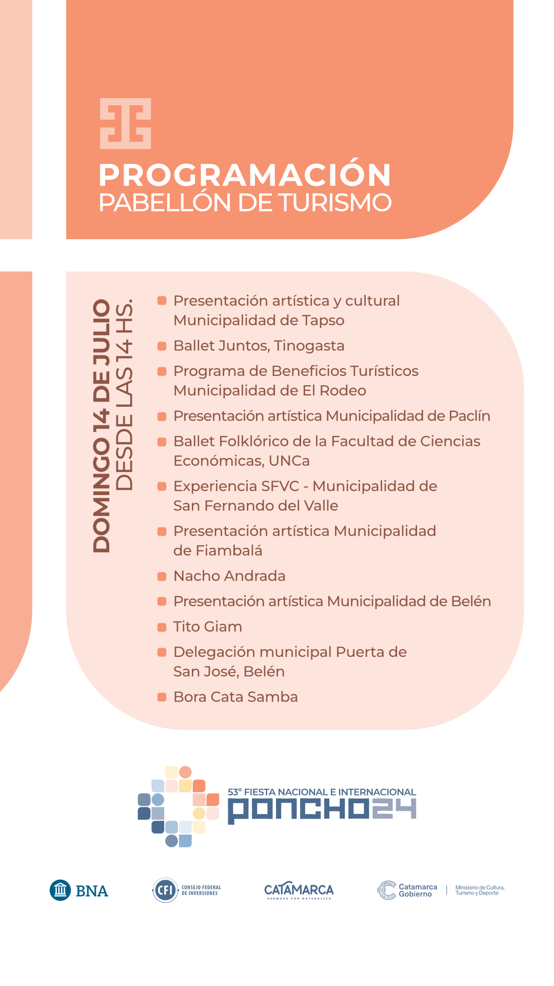 story edit Poncho24 - Pabellon Turismo - Programacion Diaria - Domingo 14