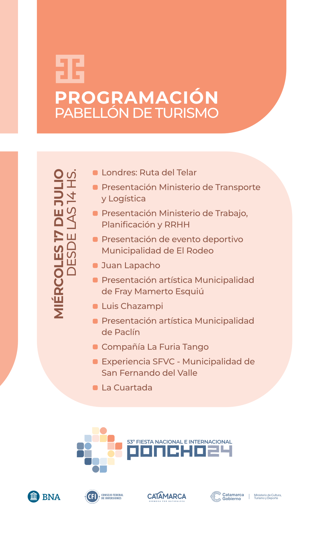 story edit Poncho24 - Pabellon Turismo - Programacion Diaria - Miercoles 17